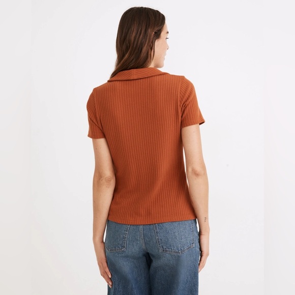 Madewell Ribbed Polo Button Front Tee - Picture 3 of 5